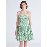 Free Assembly Womens Floral Print Painted Midi Dress, Sleeveless Skater Silhouette, Central Park Green, Sizes XS-XXL