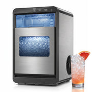 EKOJUCE Nugget Ice Maker Countertop, 44 Lb Daily Output, Soft Chewable Sonic-Style Pebble Ice, One-Touch Self-Cleaning, Stainless Steel Silver, 1.8L Water Tank, IM017-NSI