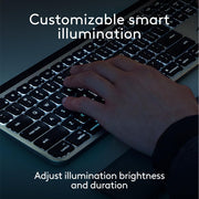 Logitech MX Keys S Wireless Keyboard for Mac, Mac-Optimized Layout, Backlit, Bluetooth, USB-C Rechargeable, Space Gray