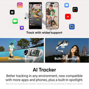 Insta360 - Flow 2 AI Tracker Bundle Gimbal Stabilizer for Smartphones - Stone Gray