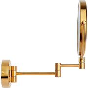 Signature Hardware SH662008BG Harbin Magnifying Double-Sided Wall-Mount Lighted Makeup Mirror - Brushed Gold
