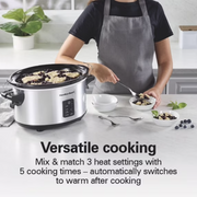 Hamilton Beach 33676 Programmable Stay or Go Slow Cooker, 7 Quart Capacity, Silver