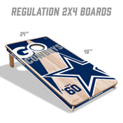 YouTheFan Dallas Cowboys 2x4 Cornhole Game, Officially Licensed NFL Tailgating Toss Game with Wood Boards and 8 Team Bags, 24 in x 48 in, 4606995