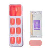 KISS IMC57 imPRESS Color Press On Nails, 'Prime Time', Orange, Short Squoval, 30 Count