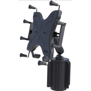 RAM Mounts X-Grip Vehicle Mount for Tablet with Universal Cup Holder Base, Adjustable Double Socket Arm, Black, RAP-299-3-UN11U