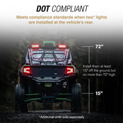 Type S LM534619 Elevate Series 7-Inch LED Chase Light, DOT Compliant, 5 Light Modes, Waterproof Die-Cast Aluminum, Surface & Tube Mounting Kit, Universal Fit for Trucks Jeeps UTVs SUVs