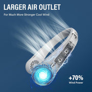 Morelax Portable Neck Fan, Bladeless Wearable Cooler, 4000mAh Rechargeable Battery, White, F312W