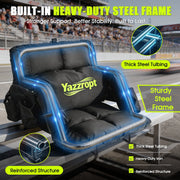 HUSGW Stadium Grandstand Seat, 2 Pcs, Adjustable Backrest with Lumbar Pillow, Double Armrests, Multifunctional Storage, Portable Foldable Outdoor Chair