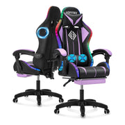 Hoffree HOGC-GP103 Gaming Chair with Bluetooth Speakers, Purple + Black