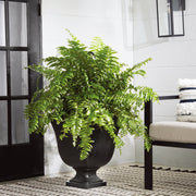 Mainstays Finn Square Black Recycled Resin Planter Urn with Drainage Holes, Weather Resistant, 16in