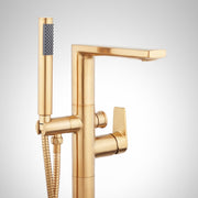 Signature Hardware Berwyn Floor Mounted Tub Filler Faucet, Chrome, Single Handle, Includes Hand Shower, SHBWFS2000G2CP