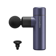 Homedics Rebound Percussion Massage Gun, Lightweight Cordless, Four-Speed Settings, Two Interchangeable Heads, Matte Black