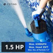 FOTING Q900B237M 2025 Automatic Sump Pump, 1.5HP 6300GPH