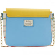 Loungefly Disney Princess Classic Books Faux Leather Crossbody Bag with Adjustable Gold Chain Strap, Multicolor, 9x4.5x10.5 in, WDTB2499