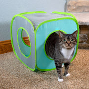 Kitty City Deluxe Cat Toy Box, Interactive Multi-Color 15-Piece Set with Pop-Up Cube, Corrugated Scratcher, Catnip and Silver Vine Toys