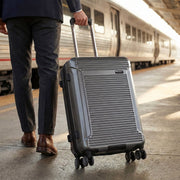 Brookstone BR-AB-WF3021-CH Neuer 21 Hardside Carry On Spinner Luggage, Charcoal, Lightweight ABS Shell, 8-Wheel 360-Degree Spinner, Expandable Design