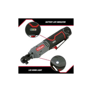 Hyper Tough 98804 Max 3/8-in Lithium-Ion Cordless Ratchet 12V with 1.5Ah Battery & Charger