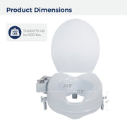 Drive Medical PreserveTech Raised Toilet Seat with Bidet, 4 Inch Elevated Height, Adjustable Warm and Ambient Water, Fits Standard and Elongated Toilets, White, RTL12C006-WH