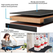 VINAUO Foldable Lap Desk, 23.6in Extra Large Laptop Bed Tray Table with Drawer, Black