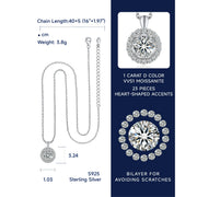 MomentWish US-MP75057B Simulaed Diamond Moissanite Necklaces for Women, Horseshoe, Sterling Silver