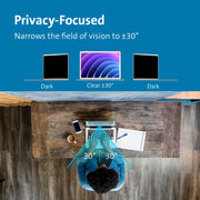 Kensington MagPro Magnetic Laptop Privacy Screen, 14 Inch, 16:9 Aspect Ratio, Blue Light Reduction, Matte and Glossy Reversible, Black