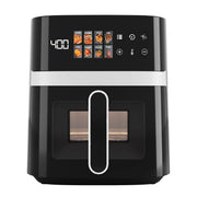 Bluebow 6QT Air Fryer, 8-in-1 Electric Hot Oven with Digital LED Touchscreen, Visible Window, 1500W, White