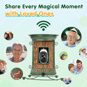 NixiYa Smart Bird Feeder with 2K Camera, Bird Bath, Solar Powered, AI Bird Identification, App Notifications, Green