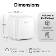 Cooluli - Curve 1.7 cuft Freestanding Compressor Fridge - White