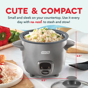 Dash Mini Ceramic Rice Cooker, 2-Cup Capacity, Nonstick Removable Pot, Keep Warm Function, Aqua, DRCM20005