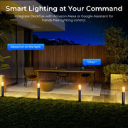 DeckTok Outdoor Pathway RGBWW Lights, Landscape Lighting with 49 Scene Modes and 9 Music Modes, IP65 Waterproof, Aluminum Alloy, 500 Lumens, Black, 8-Pack