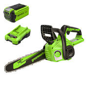Greenworks 40V Cordless Chainsaw, 12-Inch Bar, 2.0Ah Battery and Charger, Low Kickback Safety Chain, Lightweight
