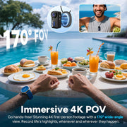 SJCAM C110+ 4K Action Camera, 6-Axis EIS, 170 Wide Angle, Magnetic Mount, Waterproof 30M, Built-in Mic & WiFi, 15MP Photos