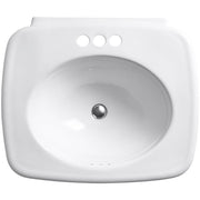Bancroft 5 in. Vitreous China Pedestal Sink Basin in White with Overflow Drain