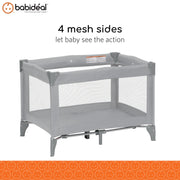 Babideal Portable Baby Play Yard with Breathable Mesh Sides and Padded Mat, Foldable, Arctic Grey, PY470RTG