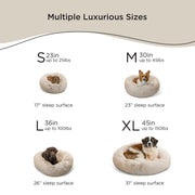 Best Friends by Sheri Original Calming Donut Dog and Cat Bed, Shag Faux Fur, Dark Brown, Extra Large 45in