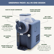 GreenPan Frost Ice Cream and Frozen Drink Maker, Built-In Compressor, 2-Quart Capacity, 6 Modes, 7 Texture Settings, Gray