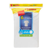 Hanes Boys EcoSmart Crew Neck Undershirts 6-Pack, White, XL, Cotton Blend BRLCR6