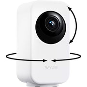 Wyze WYZEPLWH_OFL2 Indoor Cam Pan 2K Indoor Pan/Tilt Wired Security Camera with Motion Tracking, Color Night Vision