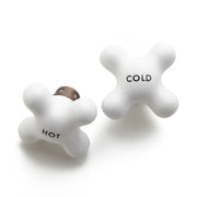 Small Porcelain Cross Handles, Hot & Cold - Oil Rubbed Bronze