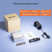 NIPOGI E2 Mini Business Desktop Computer, Intel Alder Lake N95 Processor, 16GB DDR4 RAM, 512GB SSD, Windows 11 Pro, Silver