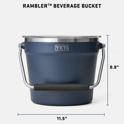 YETI Rambler Beverage Bucket, Double-Wall Vacuum Insulated, Navy, 256 Oz, Stainless Steel