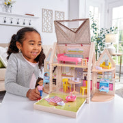 KidKraft Tote-ables Portable Cottage Dollhouse with Doll 30 Accessories