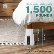 Home Intuition Heavy Duty Adjustable Bed Risers with USB Charging Ports and AC Power Outlets, 3 in 5 in or 8 in Height, 4-Pack, White BR08759-USB