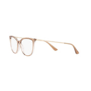 Vogue Eyewear Womens Cat Eye Prescription Eyewear Frames, Top Brown/Crystal, 54 mm, Full-Rim Plastic