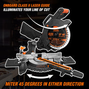 WEN 10-Inch Single Bevel Sliding Compound Miter Saw, 15-Amp Motor, 40-Tooth Carbide Blade, Laser Guide, Compact Design, MM1011T