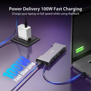 j5create Flexible Ports USB-C Dual 4K60 HDMI Hub Pro 12 in 1, Space Grey, 100W Power Delivery, Gigabit Ethernet, SD/microSD Card Reader, JCD367