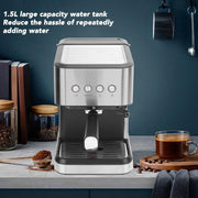 Fockety Espresso Machine 20 Bar 1.5L Water Tank with Milk Frother Steam