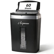 Acpouw 60-Sheet Auto Feed Micro-Cut Paper Shredder, P-5 Security Level, 5.3-Gallon Pullout Bin, Jam-Proof, Black, OA760Mi