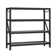 Edsal 440829 4 Level Welded Storage Rack with Adjustable Wire Shelves