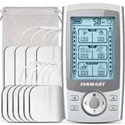 INSMART Portable TENS Unit Muscle Stimulator with 36 Modes, Dual Channel, Rechargeable, LCD Display, Compact Design